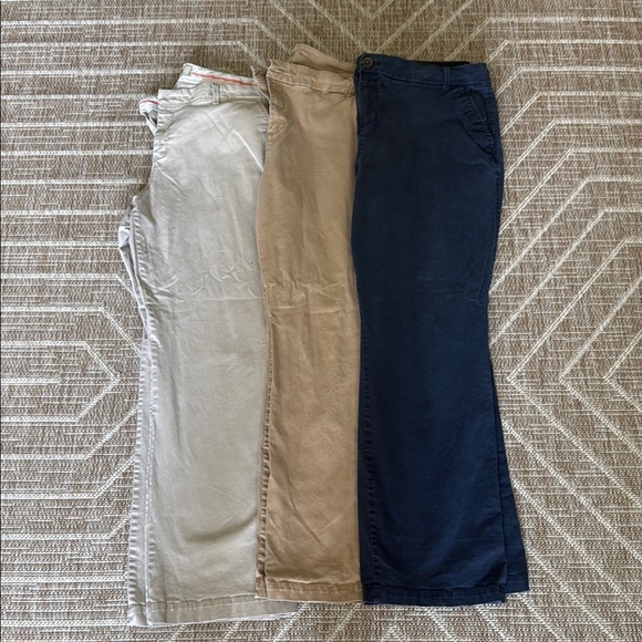Old Navy Set of Three Casual Pants - Cream, Tan, and Navy - Picture 1 of 9